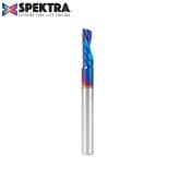 1/4" Dia x 3/4" Solid Carbide CNC Spektra Extreme Tool Life Coated Spiral 'O' Flute, Plastic Cutting, 1/4" Shank, Down-Cut Router Bit