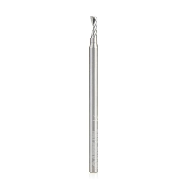 3/32" Dia x 1/4" Solid Carbide CNC Spiral 'O' Single Flute, Plastic Cutting, 1/8" Shank, Up-Cut Design Router Bit