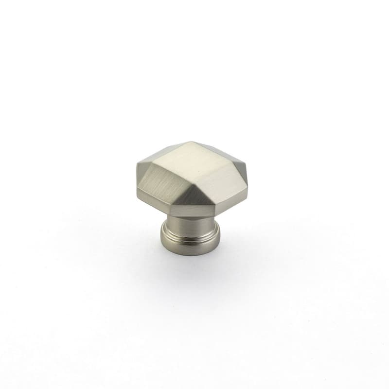 1-1/4" Menlo Park Faceted Cabinet Knob, Satin Nickel