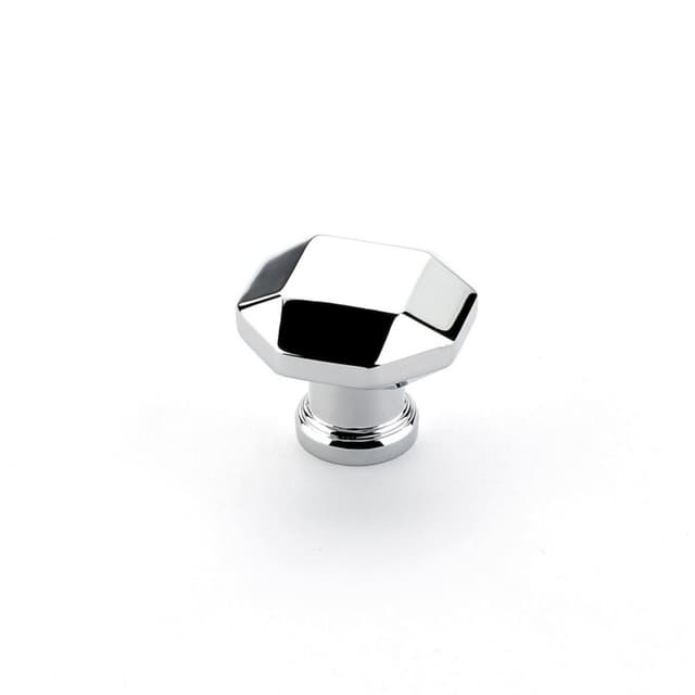 1-1/4" Menlo Park Faceted Cabinet Knob, Polished Chrome