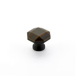1-1/4" Menlo Park Faceted Cabinet Knob, Ancient Bronze