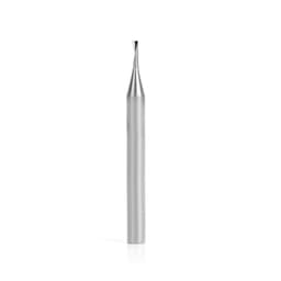 2mm Dia x 8mm Metric Solid Carbide CNC Spiral 'O' Single Flute, Plastic Cutting, 6mm Shank, 64mm Long Up-Cut Router Bit