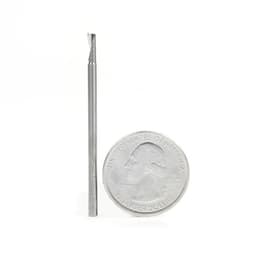 2.5mm Dia x 8mm Metric Solid Carbide CNC Spiral 'O' Single Flute, Plastic Cutting, 2.5mm Shank, 50mm Long Up-Cut Router Bit