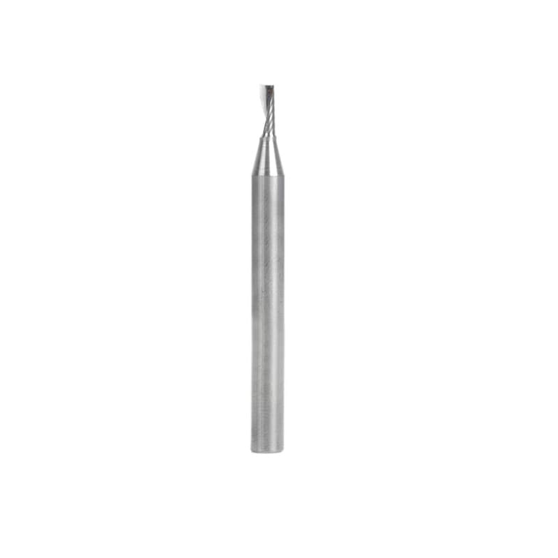 3mm Dia x 8mm Metric Solid Carbide CNC Spiral 'O' Single Flute, Plastic Cutting, 6mm Shank, 64mm Long Up-Cut Router Bit