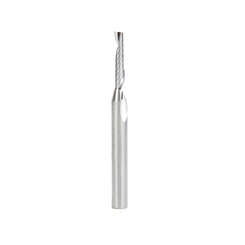 4mm Dia x 20mm Metric Solid Carbide CNC Spiral 'O' Single Flute, Plastic Cutting, 6mm Shank, 64mm Long Up-Cut Router Bit