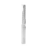 8mm Dia x 38mm Metric Solid Carbide CNC Spiral 'O' Single Flute, Plastic Cutting, 8mm Shank, 76mm Long Up-Cut Router Bit