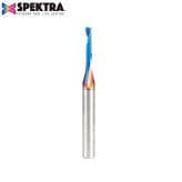 1/8" x 3/4" Spektra Extreme Tool Life Coated Up-Cut 'O' Plastic Cutting CNC Spiral Router Bit, 1-Flute, 1/4" Shank