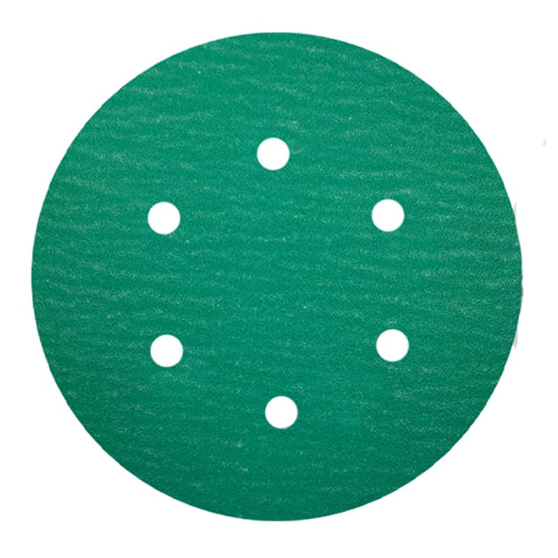 6" Emerald Hook & Loop 400 Grit L01816 6 Holes Sanding Disc, Aluminum Oxide on Film (50/Box)