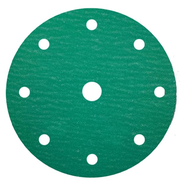 Würth 6" 9-Hole Hook and Loop Aluminum Oxide Film Emerald Sanding Discs