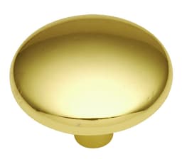 1-3/16" Metropolis Contemporary Cabinet Knob, Polished Brass