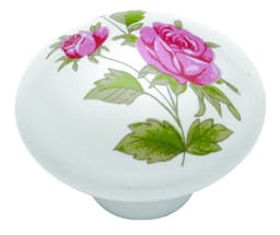 1-3/8" Tranquility Mushroom Cabinet Knob, Pink Rose