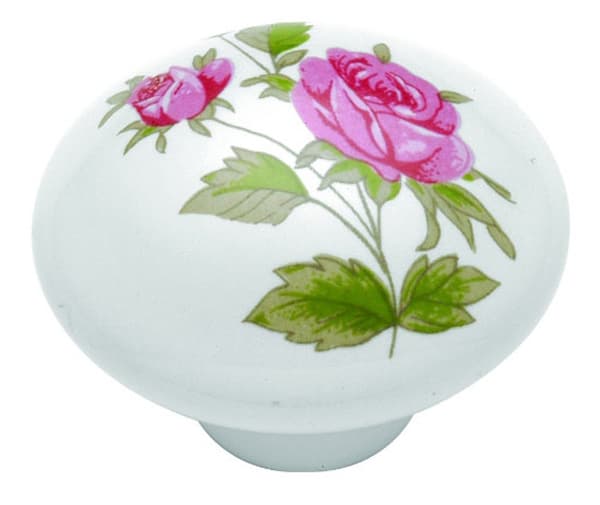 1-3/8" Tranquility Mushroom Cabinet Knob, Pink Rose