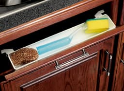 15-3/8" White Sink Front Tray with Self-Closing Stops