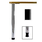 2-3/8" Diameter x 27-3/4" High Zoom Table Leg, Glossy Black  4/Set