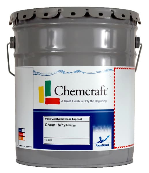 Chemlife® 24 Post-Cat White Pigmented Topcoat, Semi-Gloss, 1 Gallon