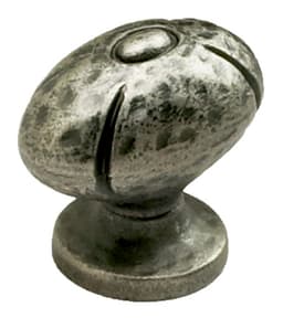 1-1/4" Siena Small Oval Cabinet Knob, Vibra Nickel
