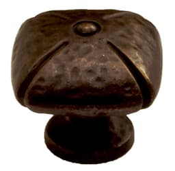 1-3/8" Siena Square Cabinet Knob, Ancient Bronze