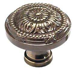 1-1/2" Versailles Round Cabinet Knob, Antique Light Polish