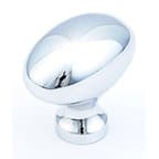 1-3/8" Traditional Oval Cabinet Knob, Polished Chrome