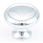 1-1/4" Traditional Round Cabinet Knob, Polished Chrome