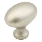 1-3/8" Traditional Oval Cabinet Knob, Distressed Nickel