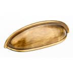 3" Traditional Cup Pull, Antique Brass
