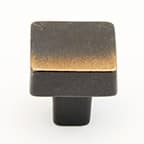1-1/4" Vinci Square Cabinet Knob, Antique Bronze