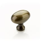 1-3/8" Traditional Oval Cabinet Knob, Antique Brass