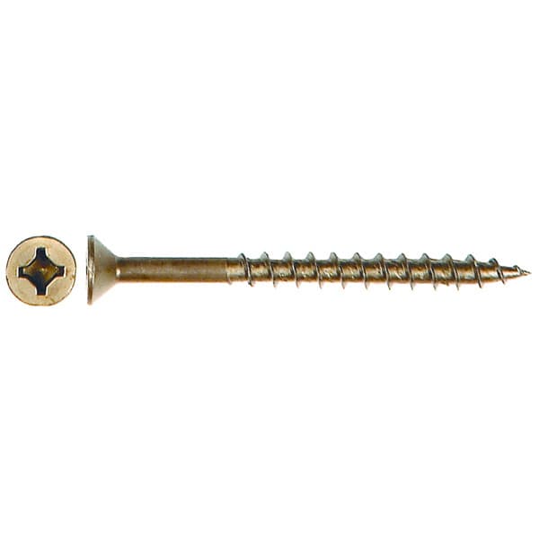 #8 x 1-1/2" Flat Head Assembly Screw, Combo Drive Coarse Thread and Regular Point, Lubricated, Box of Thousand by Wurth
