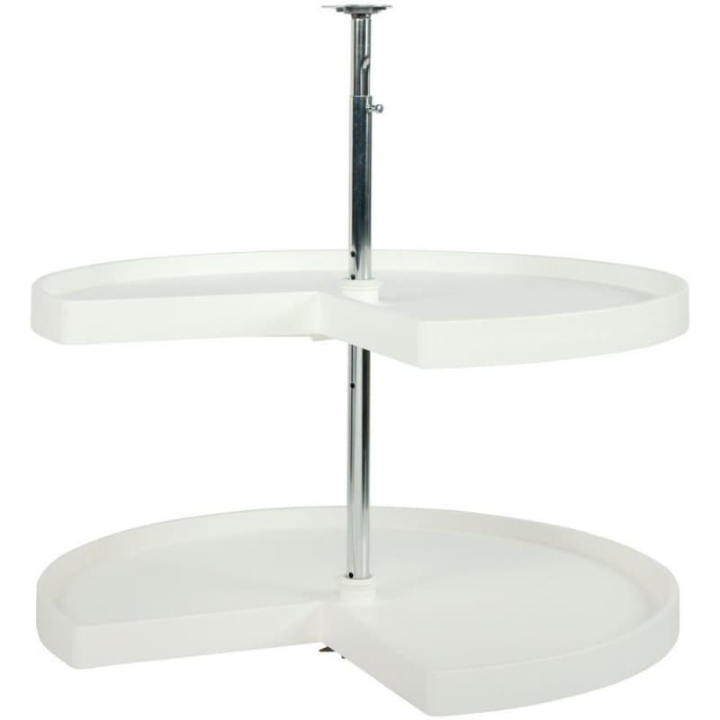 32" Kidney 2 Tray Lazy Susan, White