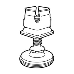 RVS15 Metal Leveler for Tube Standard/Leg, Zinc/White Nylon Finish