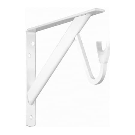 8" x 12" Closet-Pro HD Heavy Duty Shelf/Rod Bracket with Slide-Thru, White Finish
