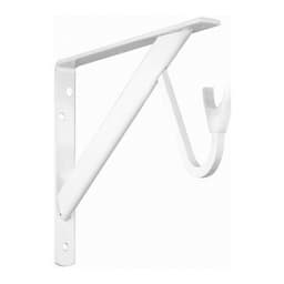 8" x 12" Closet-Pro HD Heavy Duty Shelf/Rod Bracket with Slide-Thru, White Finish