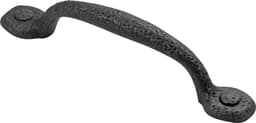 3-3/4" Refined Rustic Cabinet Pull, Black Iron