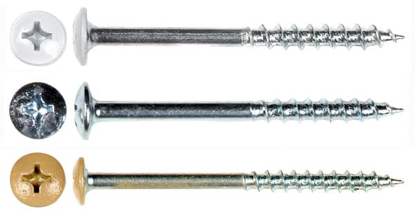 #10 x 3" Truss Head Installation Screw, Phillips Drive Coarse Thread and Needle Point, Zinc with White Head, Box of Thousand by Wurth