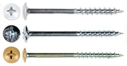 #10 x 3" Truss Head Installation Screw, Phillips Drive Coarse Thread and Needle Point, Zinc with White Head, Box of Thousand by Wurth