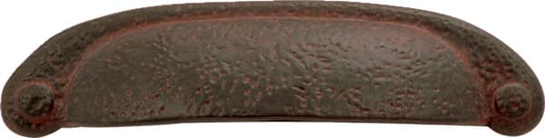 3" Refined Rustic Cup Pull, Rustic Iron