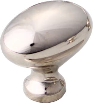 1-3/8" Traditional Oval Cabinet Knob, Polished Nickel