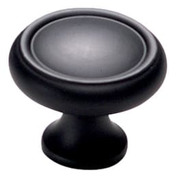 1-1/4" Traditional Round Cabinet Knob, Flat Black