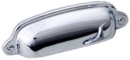 3" Country Cup Pull, Polished Chrome