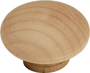 1-1/2" Natural Woodcraft Cabinet Knob, Unfinished Wood