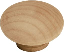 1-1/2" Natural Woodcraft Cabinet Knob, Unfinished Wood