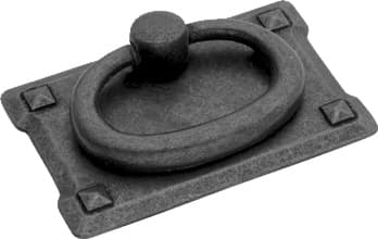 1-1/8" Old Mission Cabinet Pull, Black Mist Antique