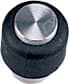 16mm Round Knob, Aluminum/Black, 25mm Projection