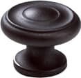 1-1/4" x 7/8" Traditional Round Cabinet Knob, Distressed Bronze