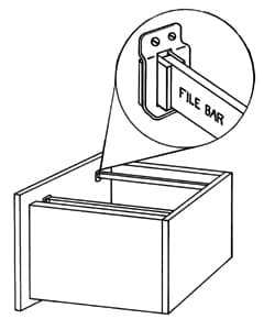 KHFB Flush-Mount Hanging File Bracket, Zinc