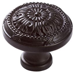 1-1/4" Versailles Round Cabinet Knob, Oil Rubbed Bronze