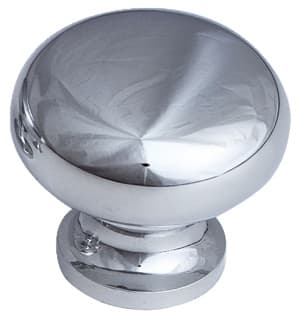 1-1/4" x 1" Traditional Round Cabinet Knob, Polished Chrome