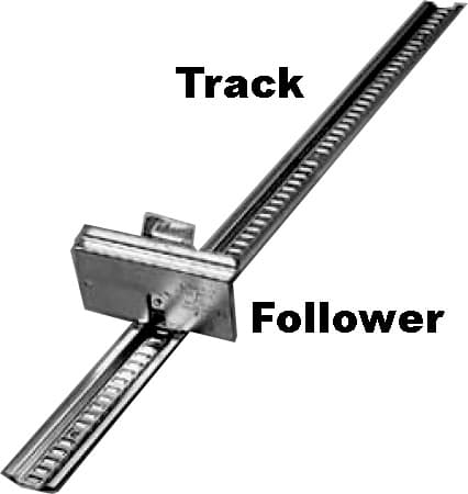 Card Index Follower Track, 4-3/4" x 2-11/16", Anochrome