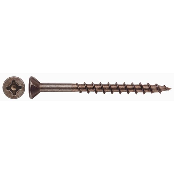 #8 x 2-3/4" Flat Head Assembly Screw, Combo Drive Turbo Thread with Nibs and Regular Point, Lubricated, Box of 2 Thousand by Wurth